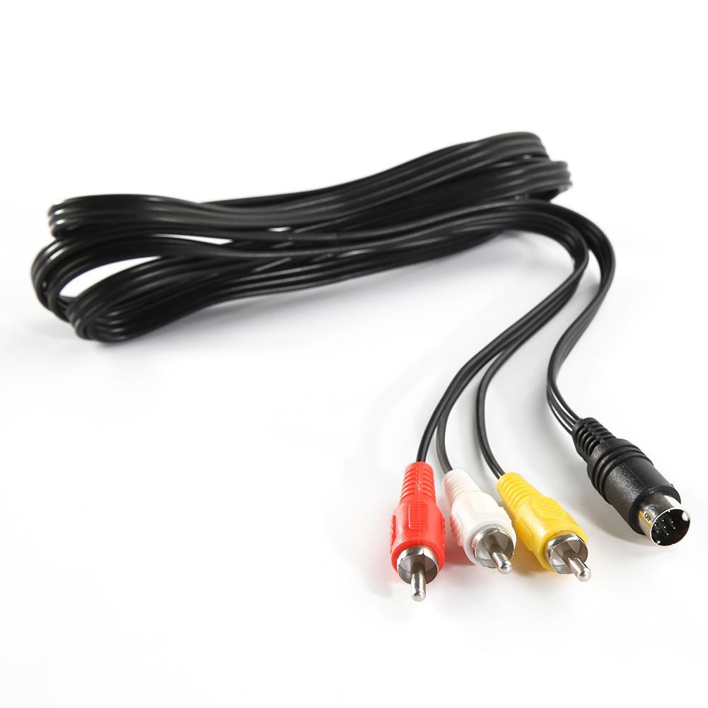 1.8M 9 Pin Game Audio Video AV Stereo Composite Cable For Sega Genesis 2 A/V RCA Connection Cord Wire For SEGA Genesis/MD 2 3