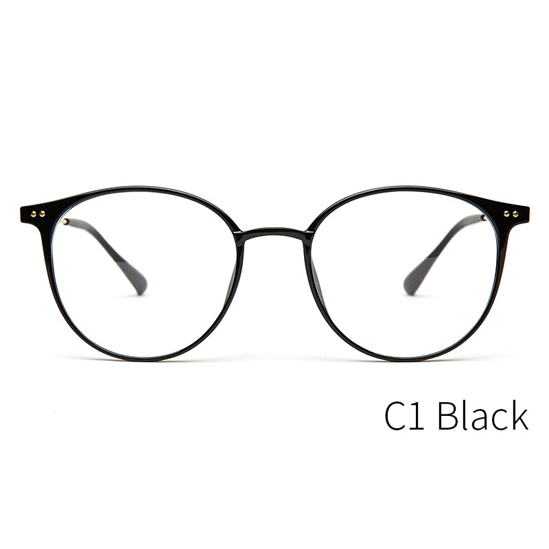 KANSEPT Acetate Glasses Frame Women Round Prescription Eyeglasses Ultralight Myopia Circle Eye Glasses Frame 90045: 90045C1