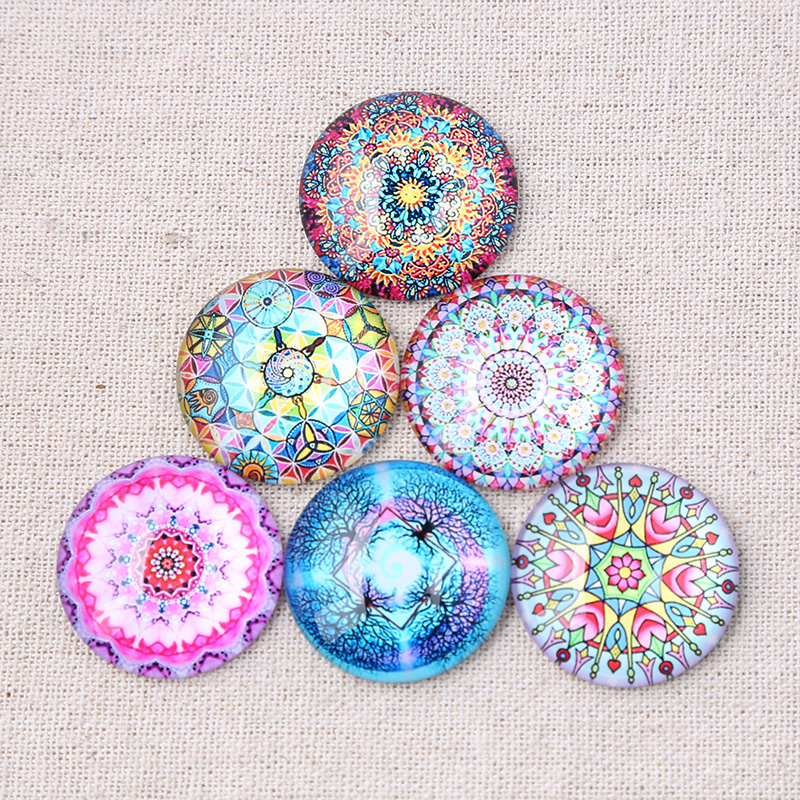 Reidgaller mix mandala patroon foto ronde dome glas cabochons 18mm 25mm 20mm 12mm 14mm 10mm diy sieraden bevindingen