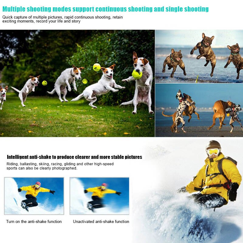 Full HD Waterproof Camera with 170 Degree Wide-angle Lens Support Time-lapse Photo for Sports NC99