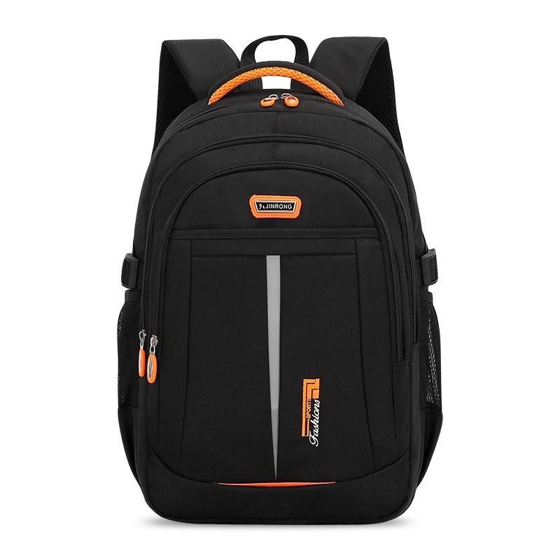 Nylon Bagpack Große Kapazität Frauen Laptop Rucksack Reflektierende Lässig Reise Rucksäcke: Orange