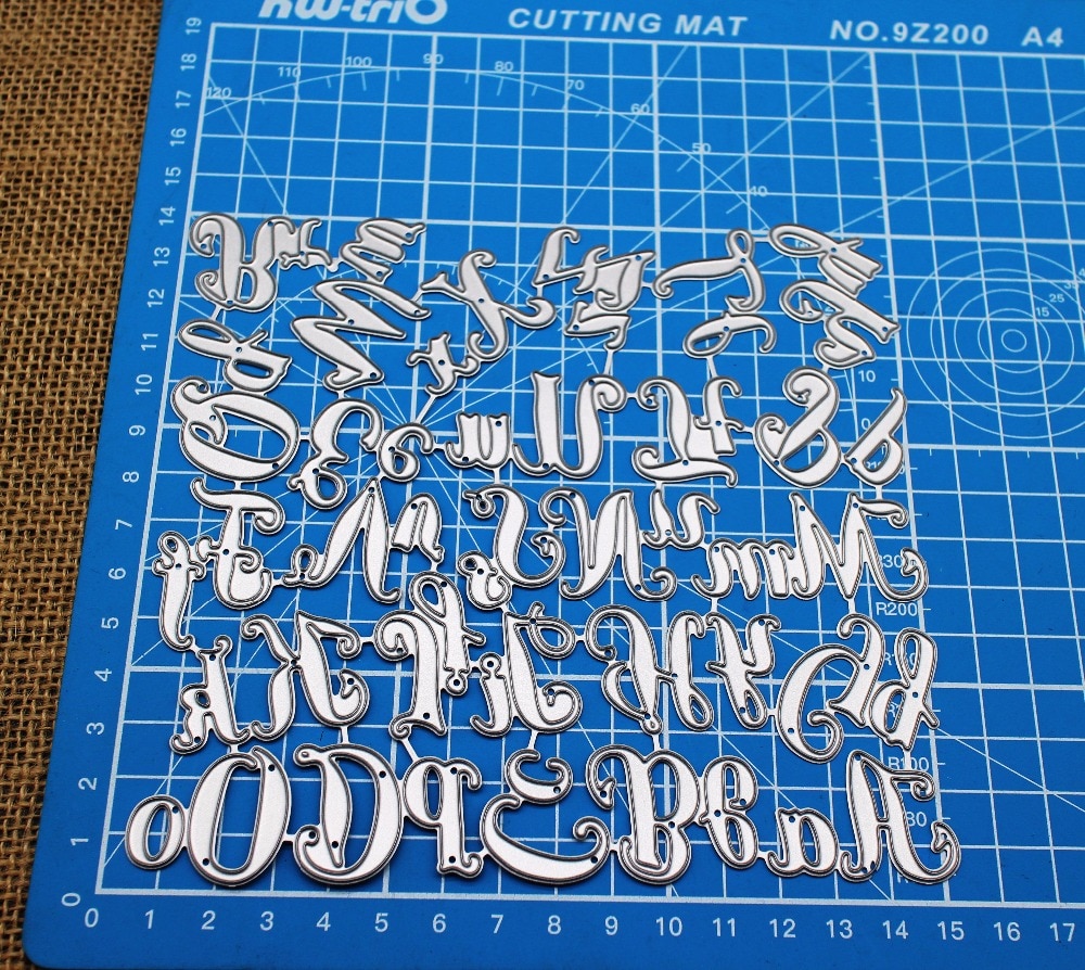 150*140mm 26 Hoofdstad & Kleine Letters Alfabet Metalen Sterft 26 Letters Stansmessen Scrapbooking Embossing Sterft Snijd Stencils DIY Kaarten