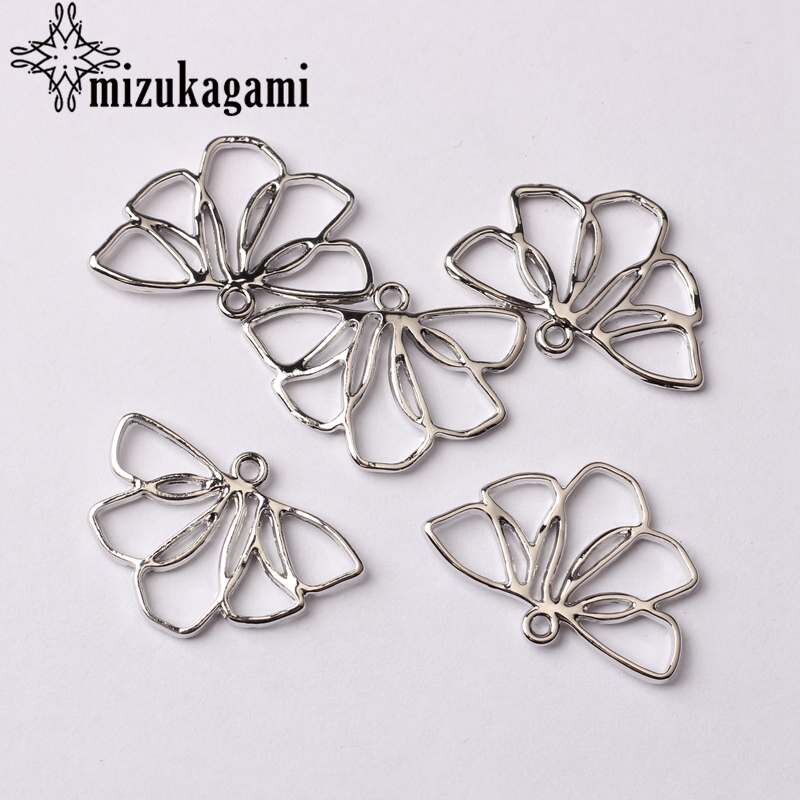 Zink-legierung Charms Goldene Hohle Blume Form Charms Verbinder 6 teile/los Für DIY Ohrringe, Der Zubehör: Silver