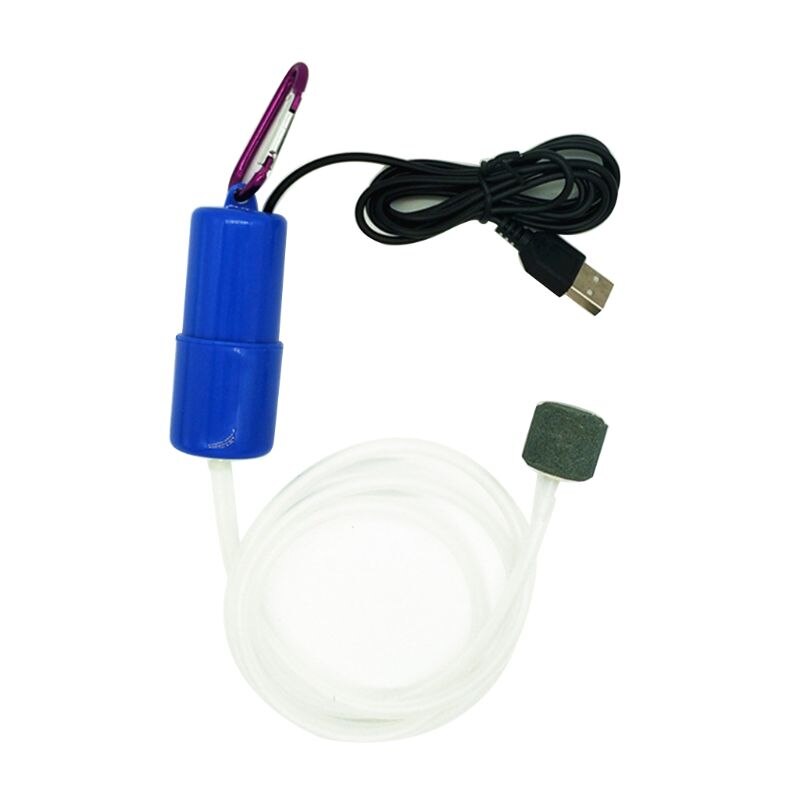 Mini Usb Aquarium Aquarium Zuurstof Luchtpomp Mute Energie Besparen Compressor Aquatic Levert Luchtpomp Kit: Blauw