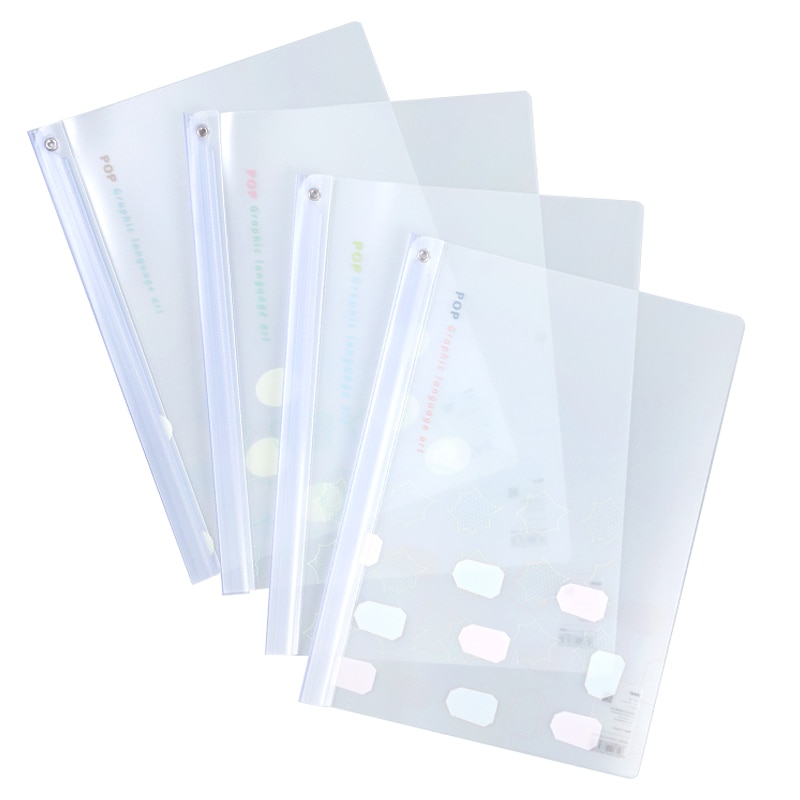 4Pcs/Lot A4 Student Paper Organizer PP Rotary Thickened File Folder Plastic Report Classeur School Stationery