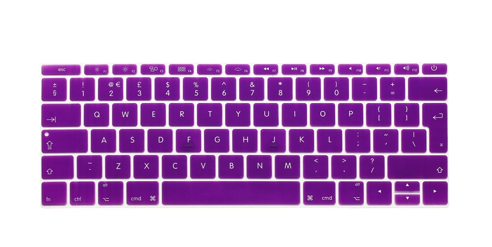 For Macbook Pro 13 with Touch Bar.10 release Model:A1706) European EU/UK EURO English Silicone Keyboard cover Film: purple