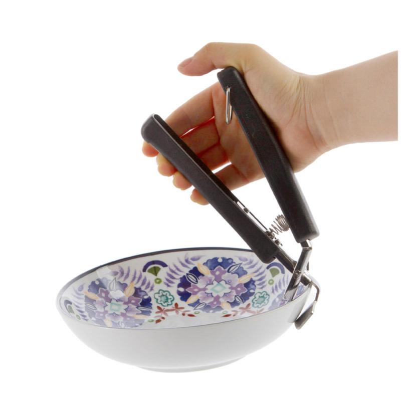 Bowl Spoon Holder Dish Clamp Pot Pan Gripper Clip Dish Plate Bowl Retriever Tongs Silicone Handle Kitchen Tool Organizer