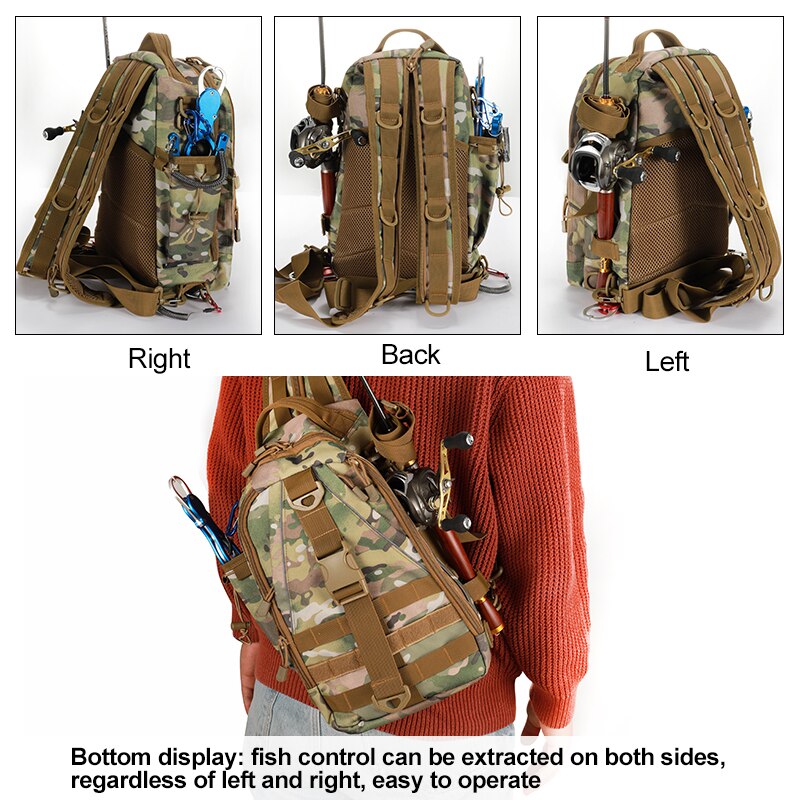 Vistas multifunctionele vistas nylon outdoor waterbestendig sling reel kunstaas tas zwart khaki camouflage