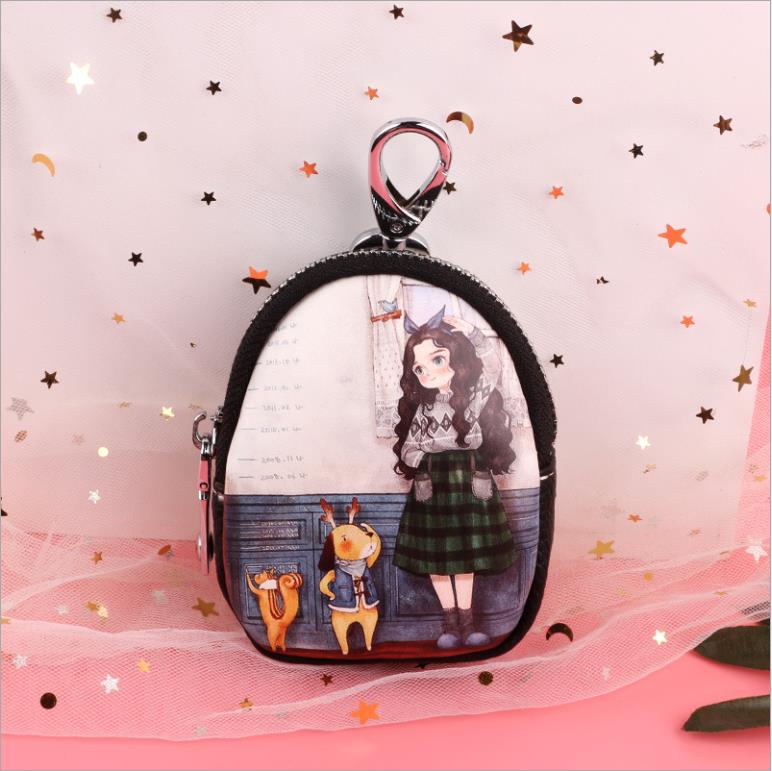 Car Key Bag Change Hand Bag Pendant Wallet Graffiti Painting Bag Key Holder Porta Chaves Purse Sleutelhouder Bag: Army Green