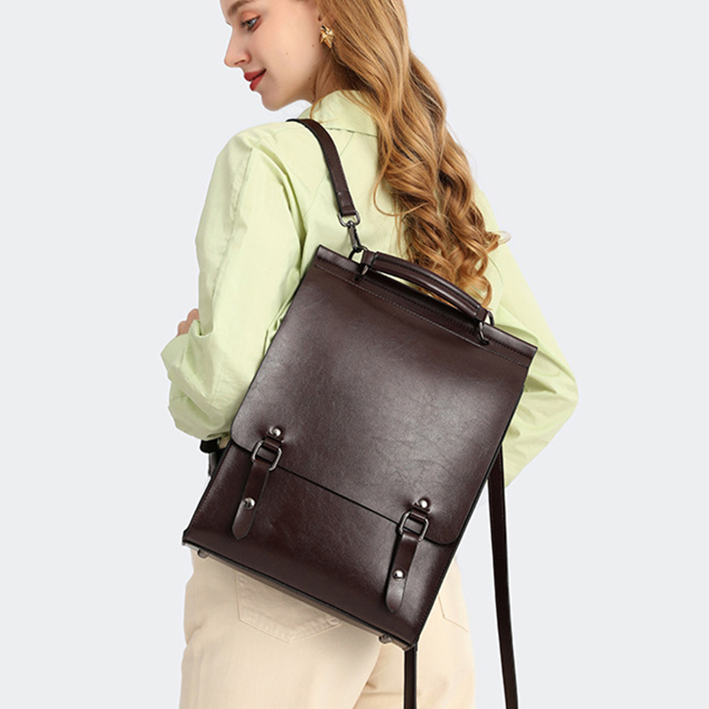 Rindsleder Rucksack Frauen Jahrgang Echtes Leder Schule Tasche England Hochschule Stil Luxus Schulter Tasche Damen Handtaschen