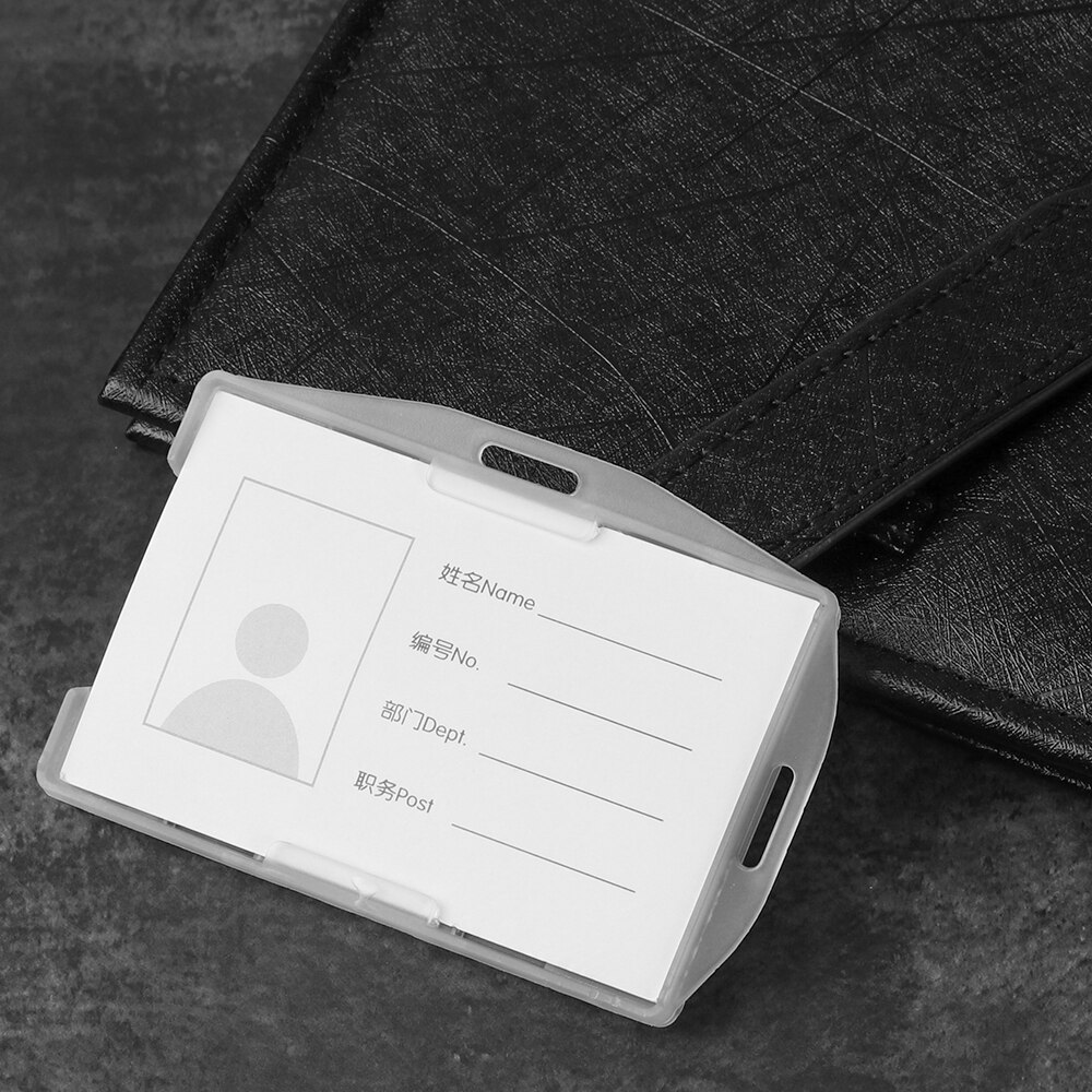 Portable Practical Durable Multi-use Hard Plastic Badge Work ID Card Holder Protector Cover Case Double Sided ID Card Box Supply