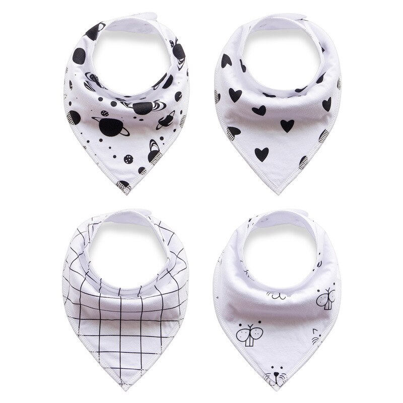 Baby bandana dregla haklappar för dregling och barnsjukdomar 4- pack set för flickor och pojkar: 7