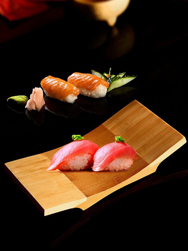 Massief Houten Platen Koken Houten Platen Sushi Platen Rechthoekige Gebogen Servies Japanse En Koreaanse Servies