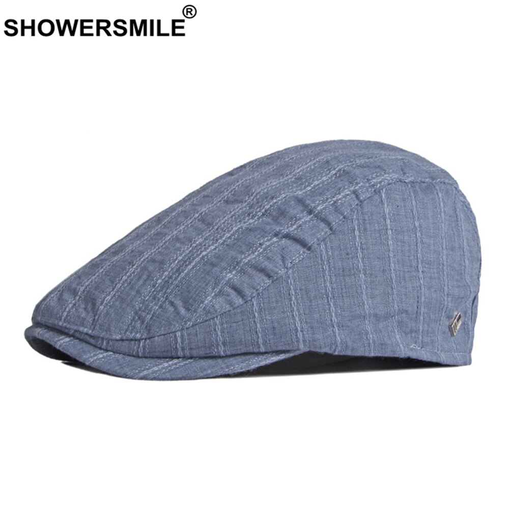 Showersmile Platte Pet Voor Mannen Vrouwen Ierse Baret Hoed Katoen Krantenverkoper Caps Lichtgewicht Driver Ivy Zomer Boina Navy Wit Grijs
