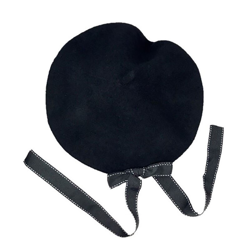 1Pcs Vrouwen Mode Vrouwen Zachte Boog Elegante Baretten Winter Warme Muts