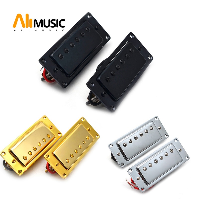 Mini 6 Hole Electric Guitar Humbucker Pickup Neck&Bridge Pickup Pickup for LP Guitar Black/Gold/Chrome