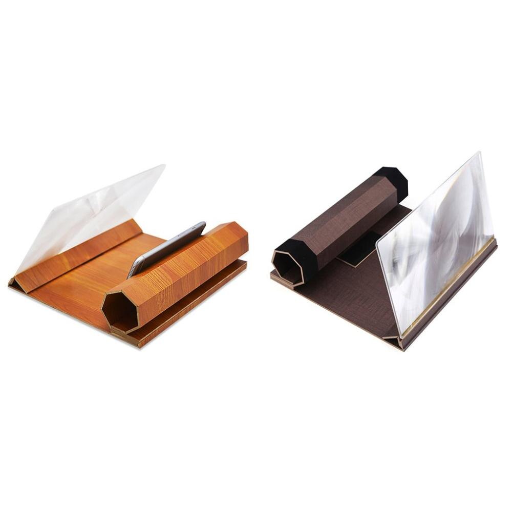 Second Generation Inch Mobile Phone Screen Amplifier Wood Grain Magnifier 3D Amplifier Support For Any Mobile Phone