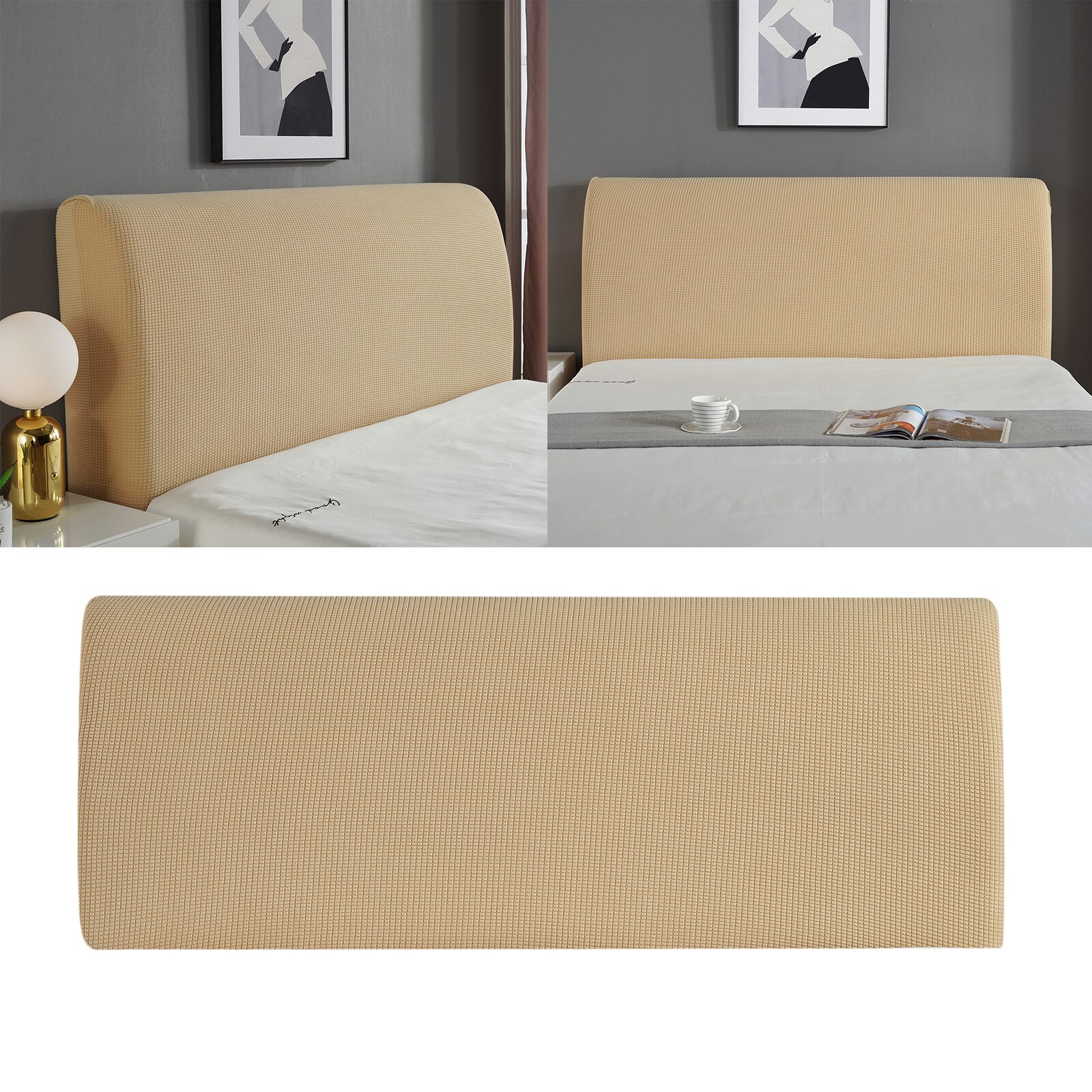 Stræk elastisk seng hovedgærde betræk bed hoved slipcover protector støvtæt 2-2.2m