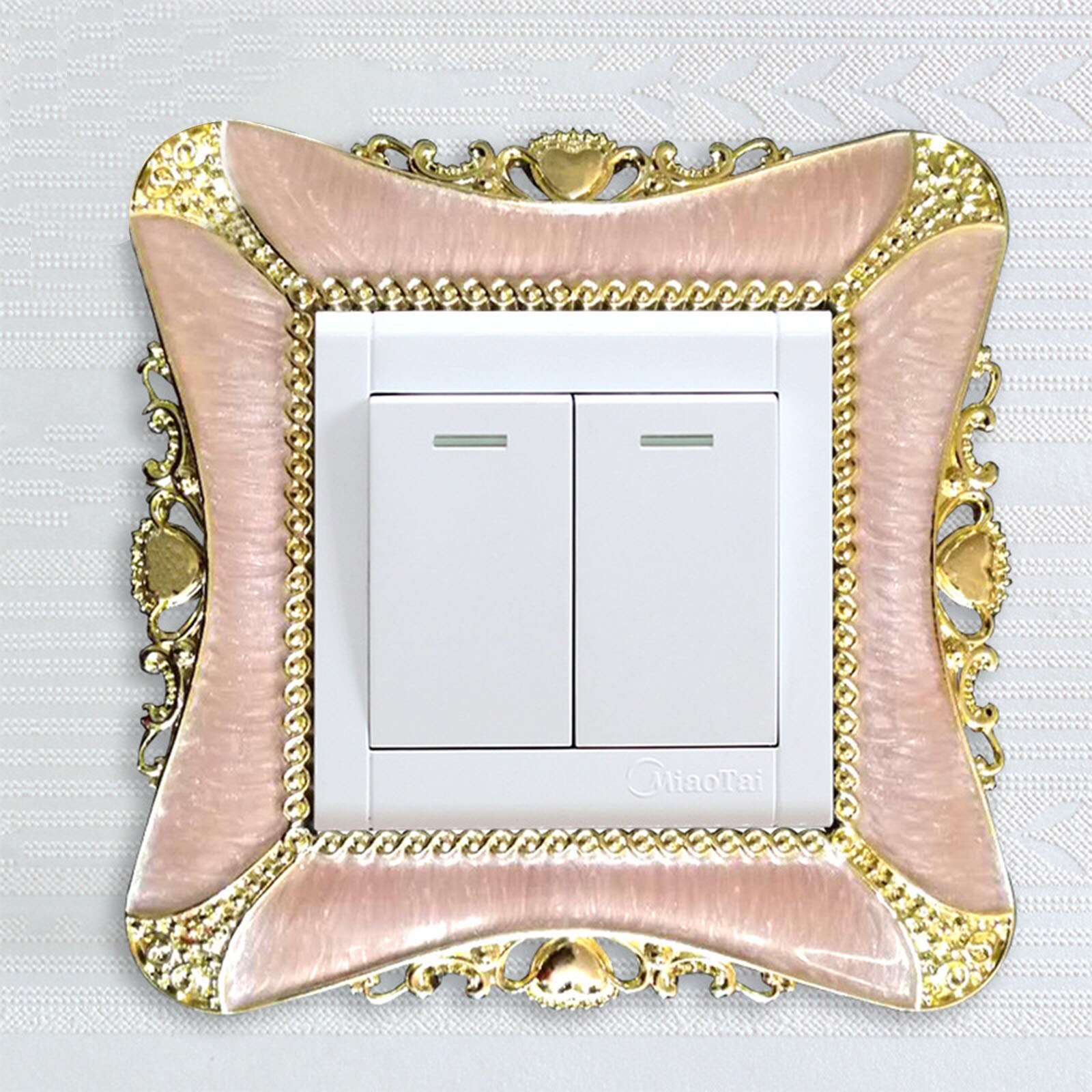 1PC European Style Luxury Portable Socket Decal Plastic Switch Sticker Sqaure Lace Crystal Lamp Switch Cover Home Decoration: 18-8.8cmx8.8cm