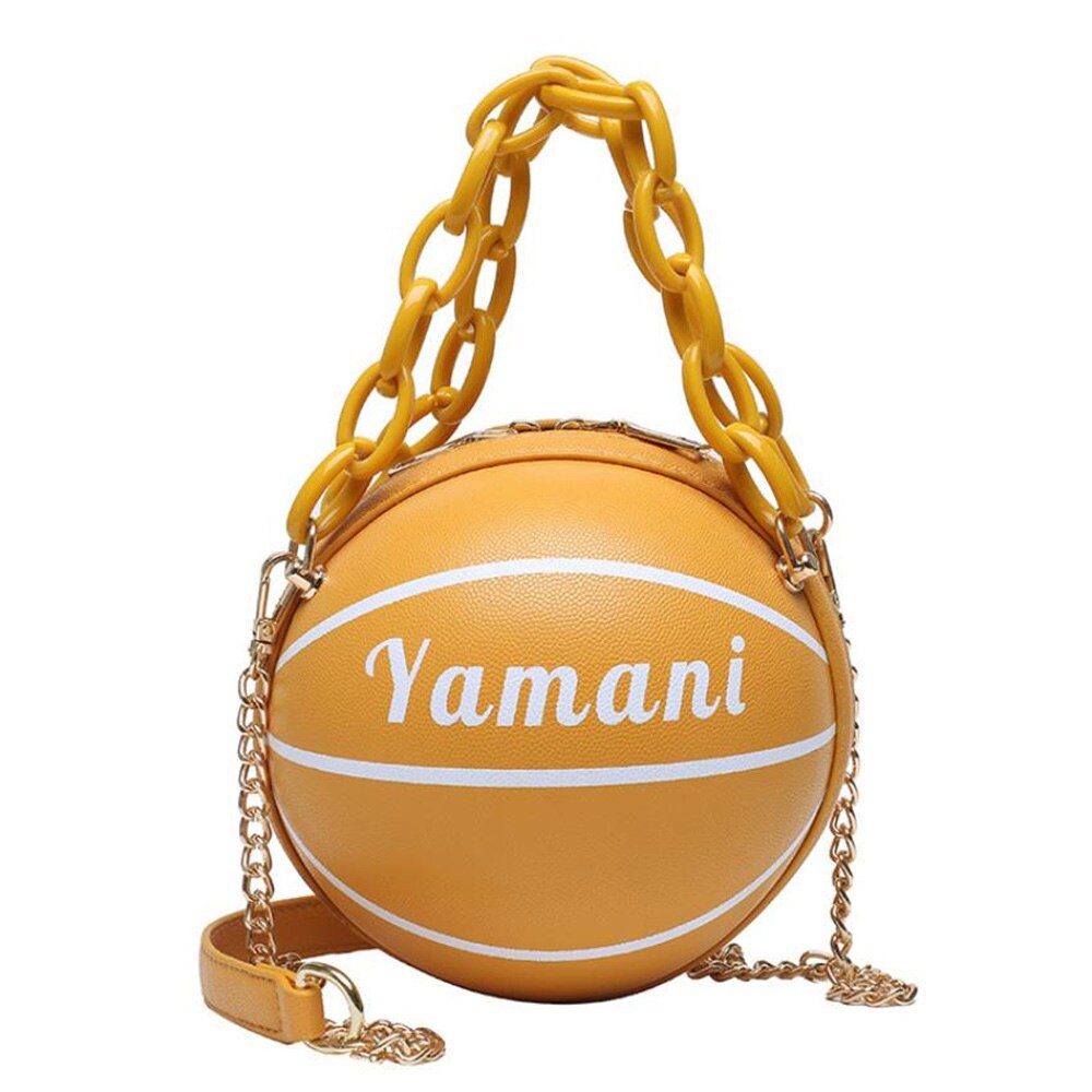 Round Handbags PU Leather Teenagers Women Zipper Shoulder Bag Football Basketball Shape Funny Messenger Bag: 3