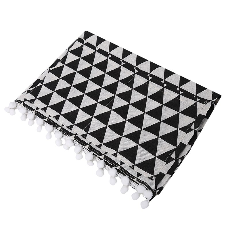 Microwave Cover Black Geometric Cotton Linen Microwave Oven Dust Cover Cloth Cover Towel Kitchen Accessories