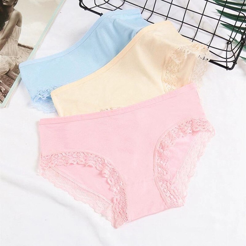 4 pz/lotto modale morbido slip pizzo giovane tinta unita estate bambina grande biancheria intima Hipster 10-16y