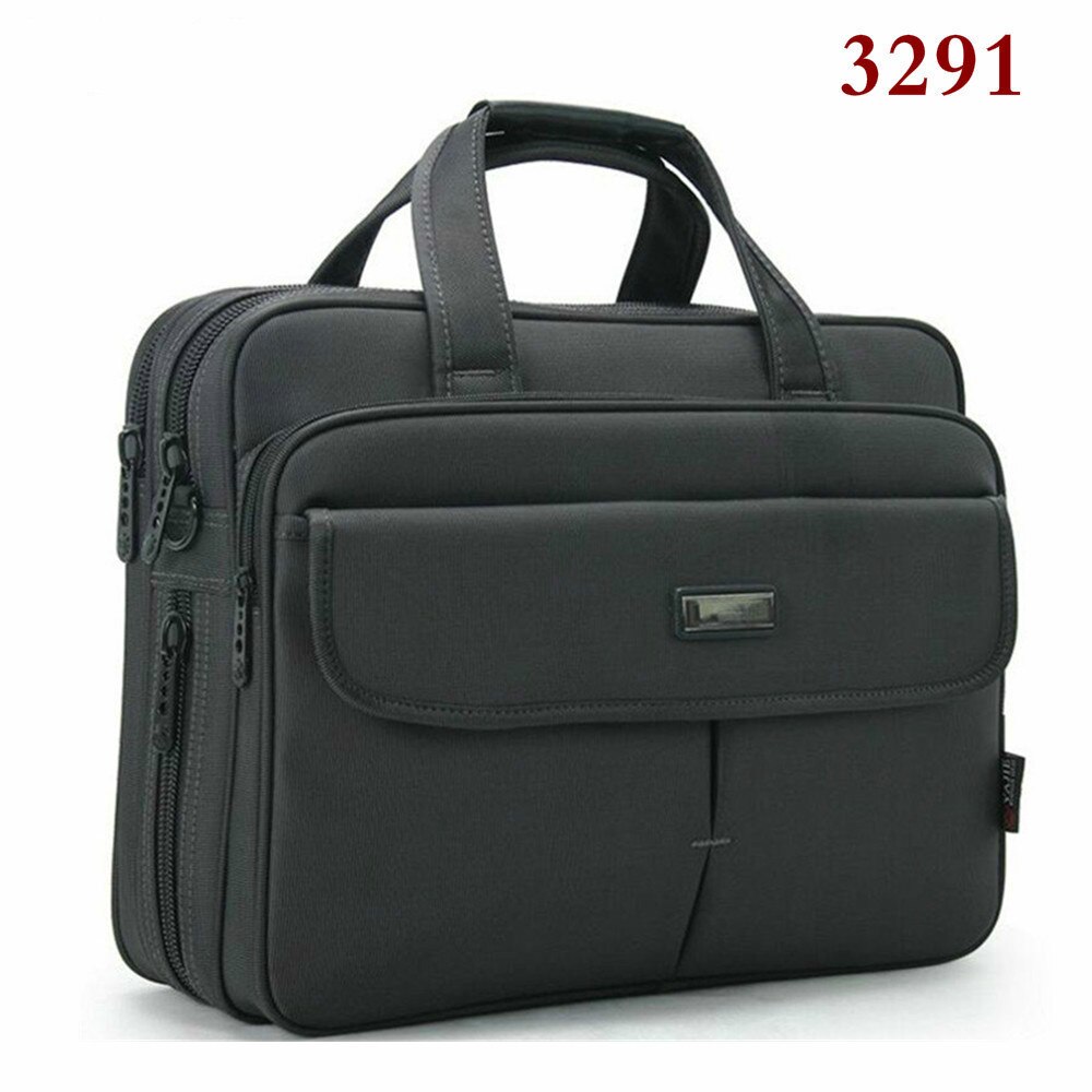 Classic Men Laptop Hand bags Male Durable Oxford Cloth Business Shoulder Bag Office Bags Women 15" Computer Handbag: 3291-Black