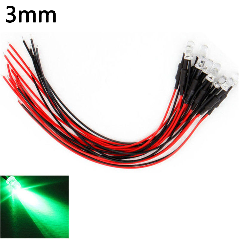 Luces LED de 10 piezas para coche de control remoto, accesorio de 3mm/5mm, 12v para 1/10 RC Crawler Drift Car TRX4 Defender AXIAL SCX10 D90 1/14 Tamiya RC Truck Scania Actros Part: Azul
