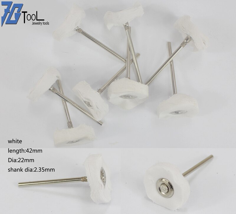 100pcs/144pcs Abrasive Brushes Dremel Accessories Polishing Wheel Set Suit for Dremel Rotary Tools T Shape 22*2.35mm: 100 pcs white cloth