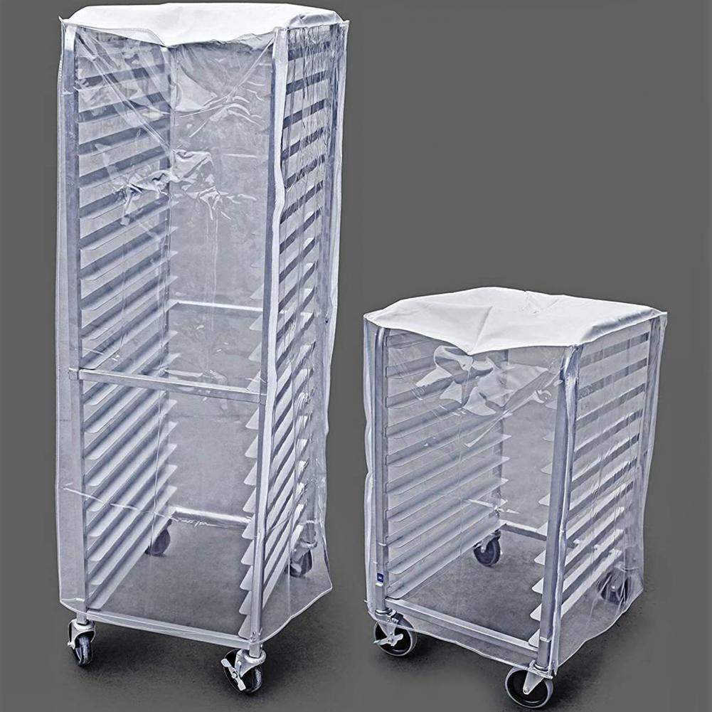 Bread Rack Cover Tear-resistant Transparent Zipper Closure Bun Pan Rack Cover Reinforced Seams Bread Rack Case For Home Bakery