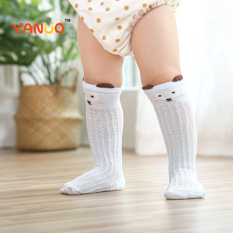 Ultratynde søde dyr strømpe til oy piger benvarmere baby myggesikre strømper børn sokker tegneserie åndbar strømpe