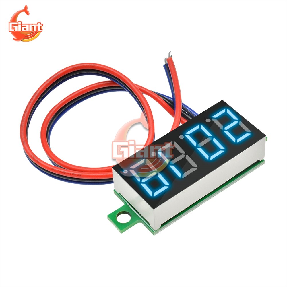 4 Bit 0.36 inch Mini Digital Voltmeter Volt Voltage Meter LED Panel Electric Voltage Tester 3 Wires DC 0-100V 12V DC Voltmeter: Blue