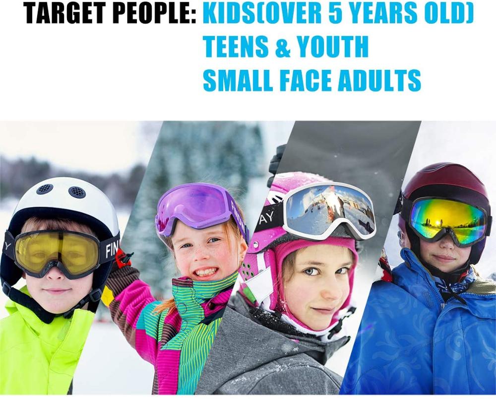 [RU magazzino locale] occhiali da sci per bambini di marca findway OTG occhiali da Snowboard invernali antiappannamento per età 8-14 ragazzi ragazze bambini gioventù
