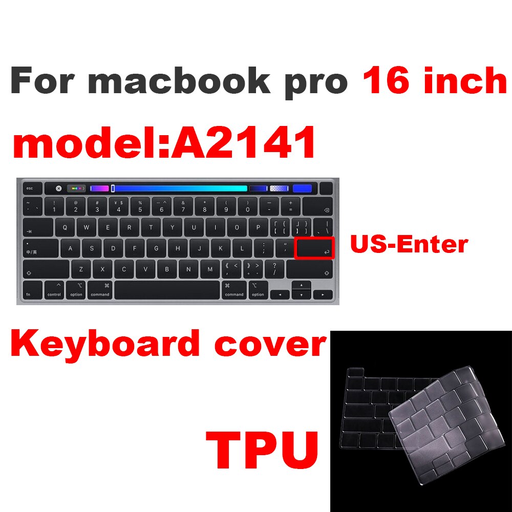 laptop keyboard cover macbook pro 16 inch A2141 Keyboard protective film Transparent keyboard cover For macbook pro 16: pro16-TPU-US-KEY