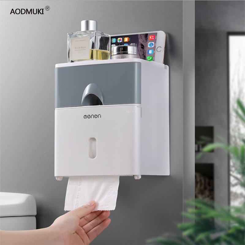 Toilet Paper Shelf Holders Waterproof Tissue Box Wall Mounted Storage Box Portable for Bathroom Accessories salle de bain