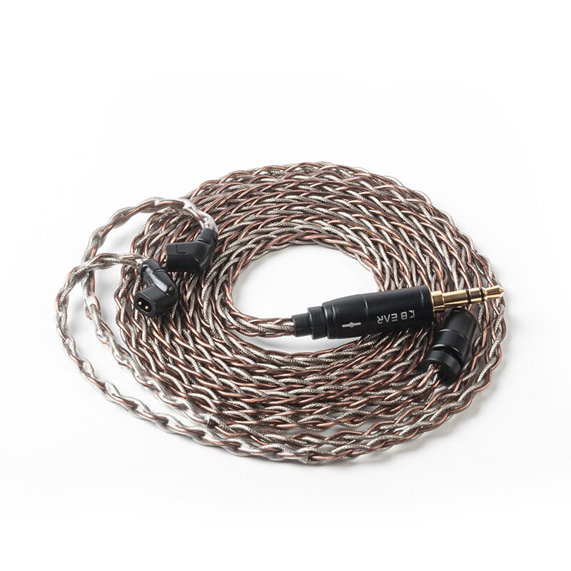 AK KBEAR-rhyme 8 Core Upgraded Copper-Silver Hybrid Earphone Cable 4.4/2.5/3.5mm Cable With MMCX/2Pin/QDC /TFZ: QDC 3.5