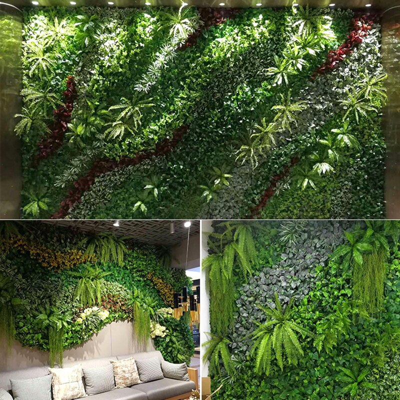 60x40cm Green Lawn Leaf Backdrop Photography Artificial Lawns Landscape Carpet Wall Decoration