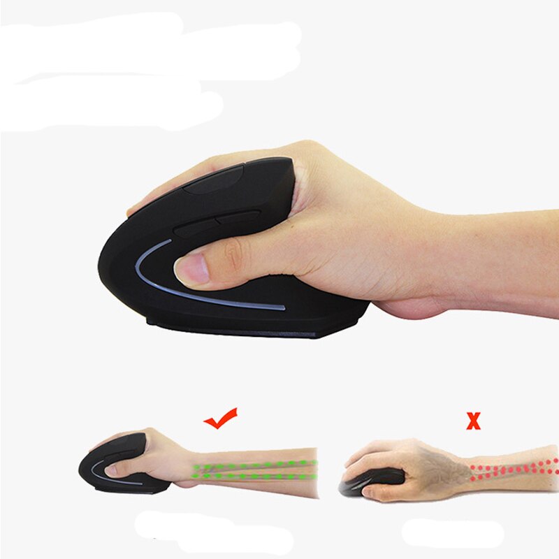 Wireless Mouse Ergonomic Optical 2.4G 800/1200/1600DPI Wrist Healing USB Chargeable Vertical Mice Gaming Mouse Gamer