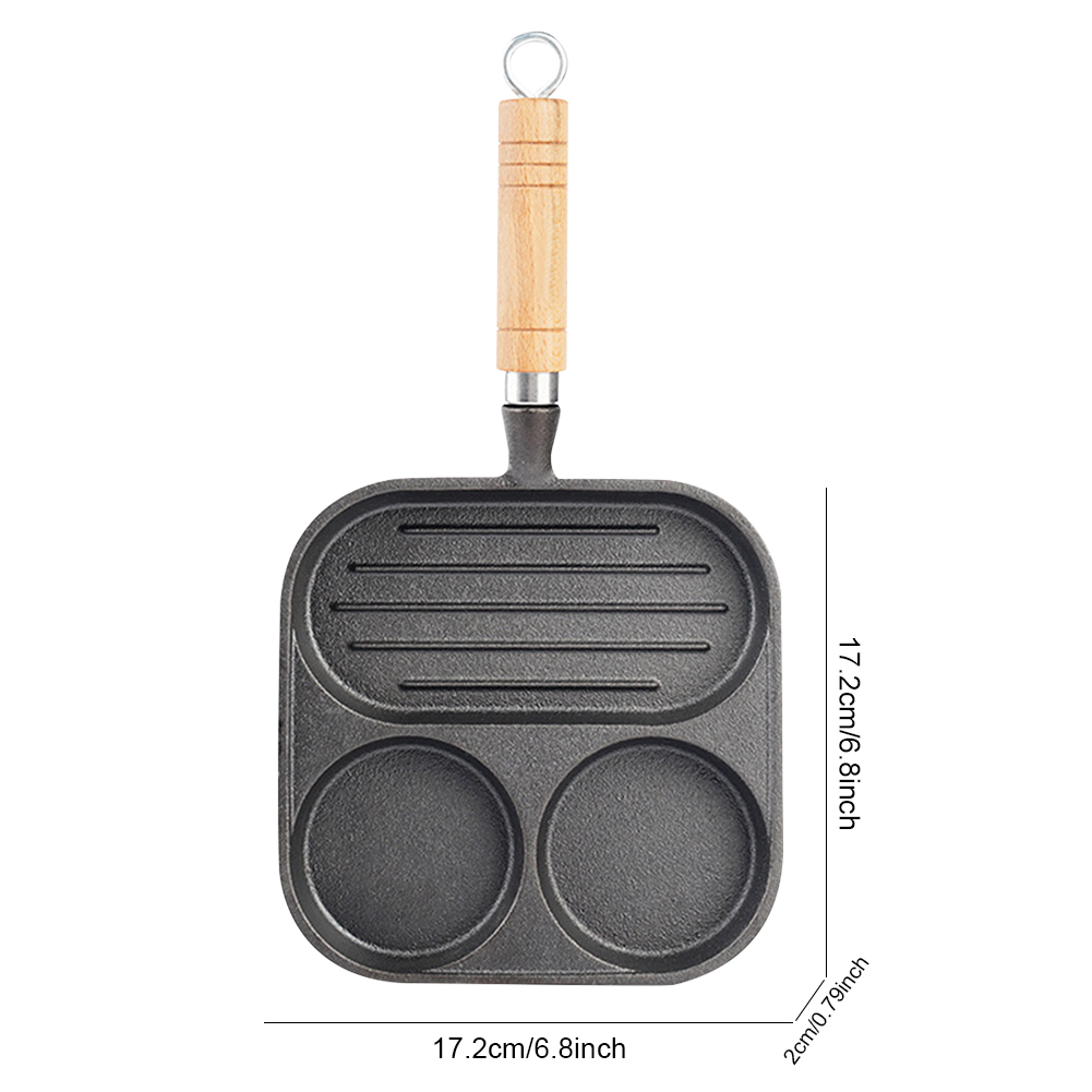 2-4 huller stegegryde pande fortykket omeletpande non-stick æg pandekage bøfpande madlavning æg skinke pander morgenmad maskine køkkengrej pande: Lilla