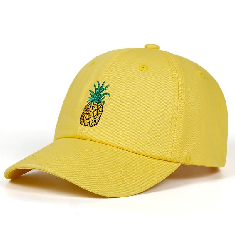Tunica ananas broderi baseball cap bomuld 100%  hipster hat frugt ananas far hat hip hop bomuld snapback cap hatte: Gul