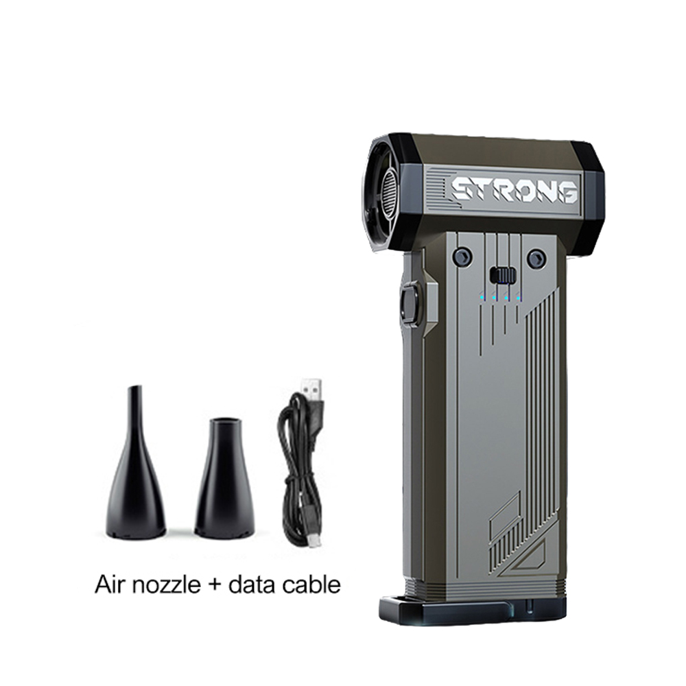 200000RPM Strong Air Blower 8000 mah Turbo Fan Blower Brushless 3 in1 Fan Wireless Car Vacunm Cleaning Dust Leaves Blowing: black