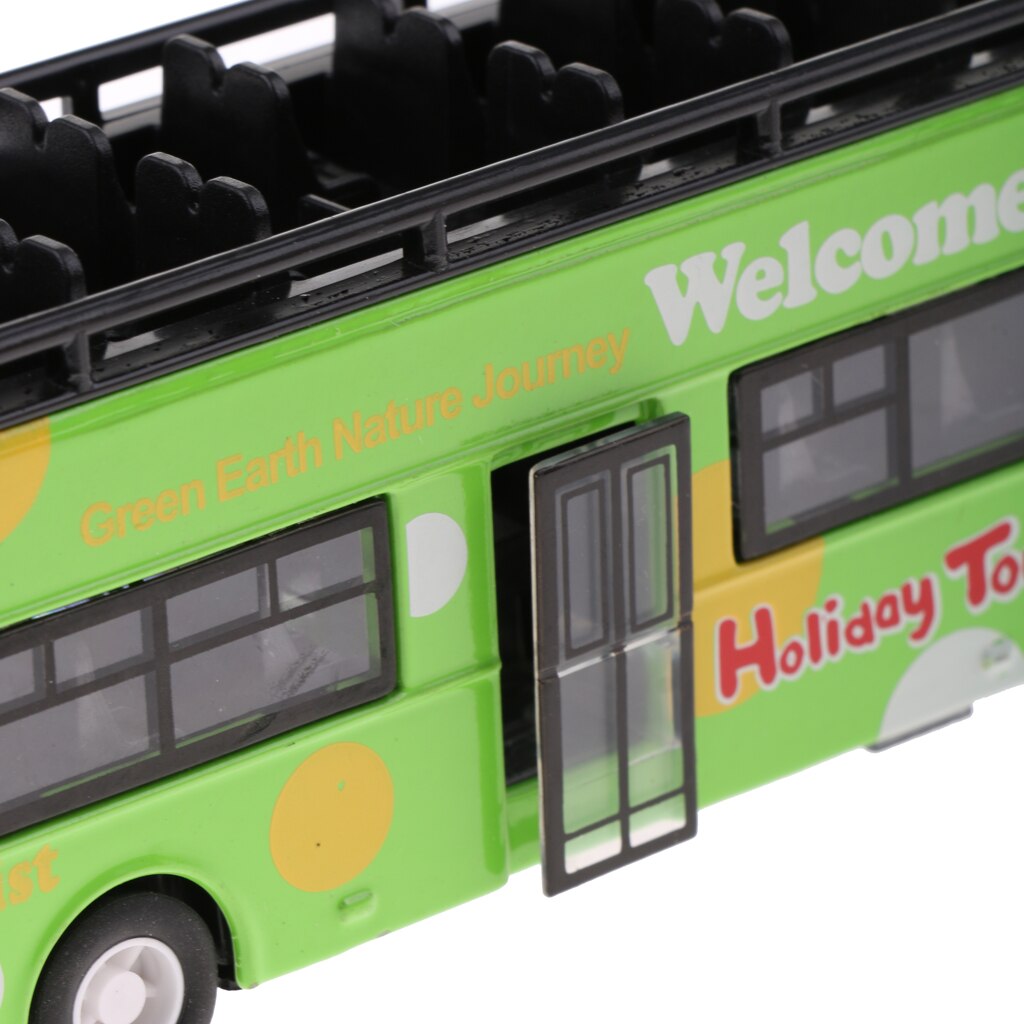 Tour Sightseeing Double-Decker Bus Model Auto Gegoten Voertuig Verlichting Muziek