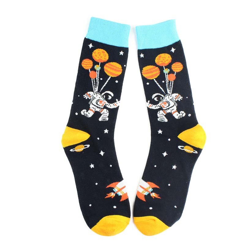 Streetwear Unisex dibujos animados divertidos Calcetines para hombre algodón con Alien Planet Universe Calcetines de Hip Hop hombres Happy Calcetines Meias 131304: 1