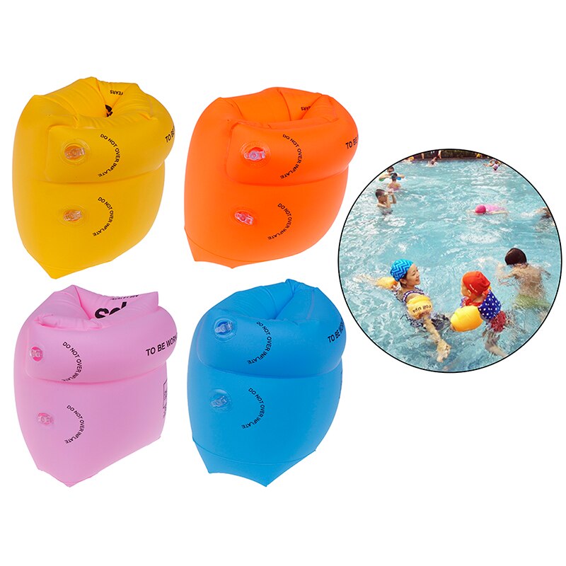 2 paires (4 pièces) Portable PVC Gonflable Brassards Aide Enfants Flotteurs anneaux De Natation Brassards Gonflables De Bain de Sécurité Anneaux D'eau