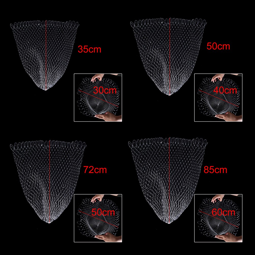 40/60cm Nylon filet petit trou filet de pêche maille trou filet pliable trou outils de pêche diamètre Portable