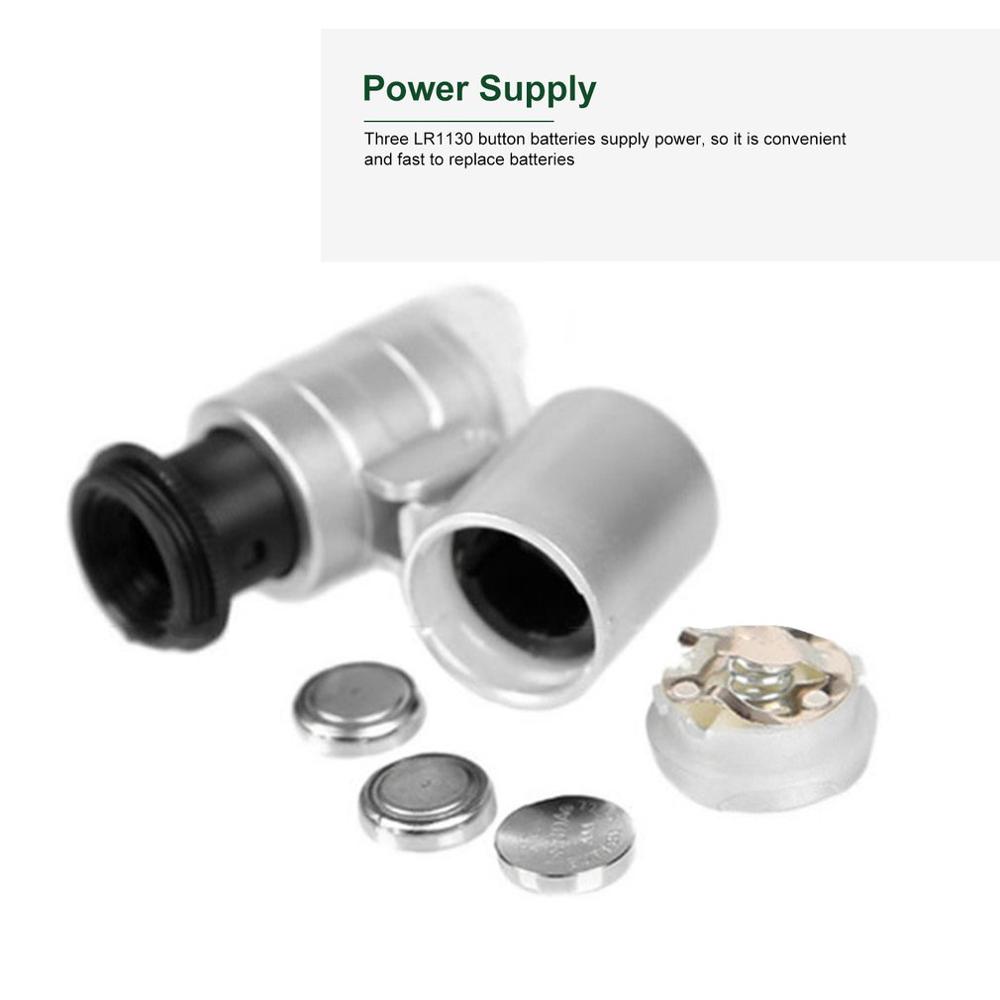 60X Clip-On Phone Microscope Magnifier Universal Clamp Microscope With LED / UV Lights Identification Of Jewelry Antiques