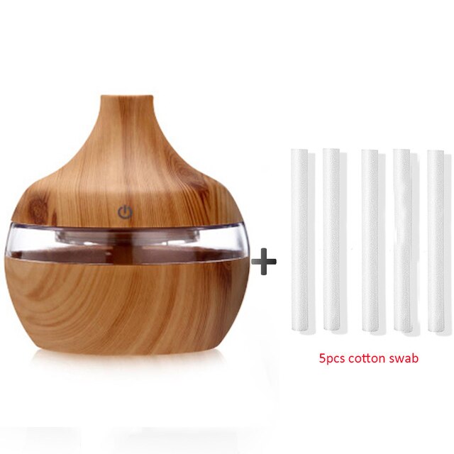 300Ml Usb Elektrische Aroma Air Diffuser Hout Ultrasone Luchtbevochtiger Essentiële Olie Aromatherapie Cool Mist Maker Voor Thuis Auto: Y-5pcs