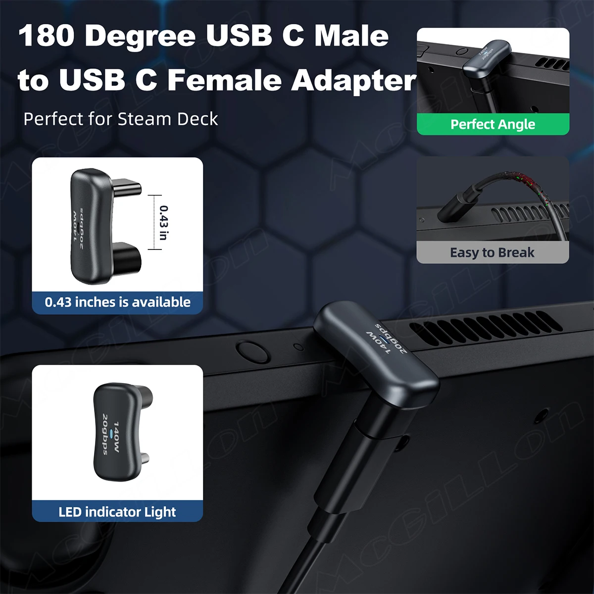 Trancer Usb U Shape USB Type C Adapter 140W Fast Charging Adap... – Vicedeal