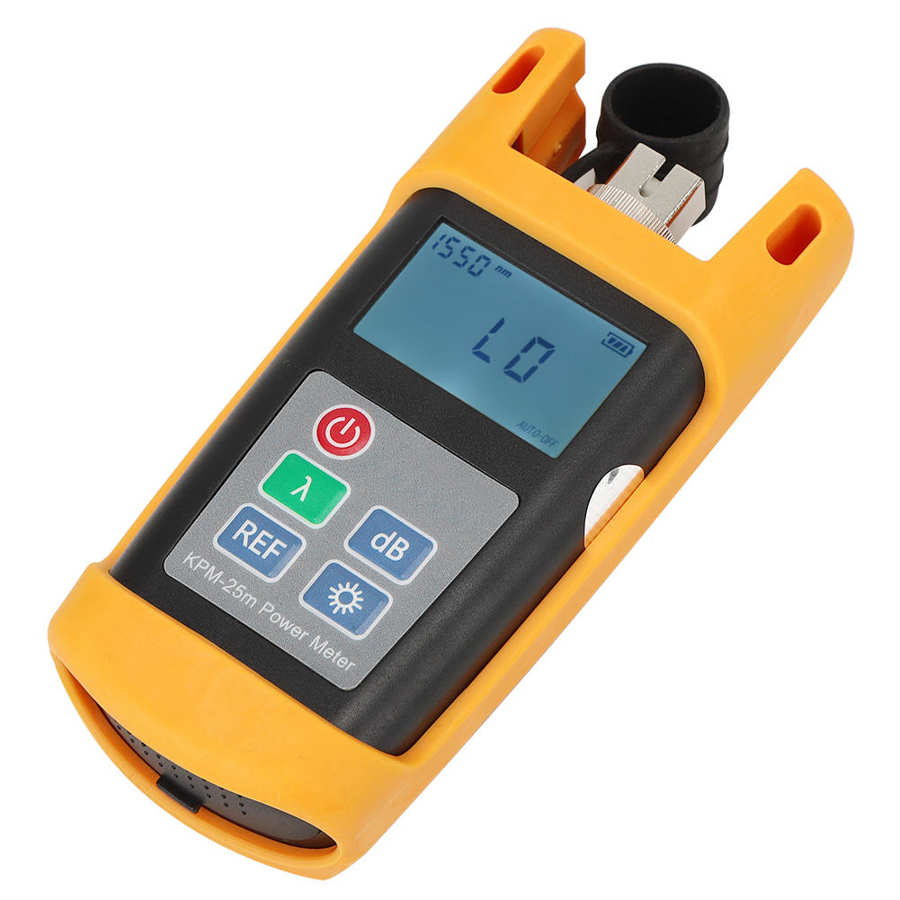 Backlight LED LCD High Accuracy Optical Power Meter Fiber Light Tester with Silicone Case