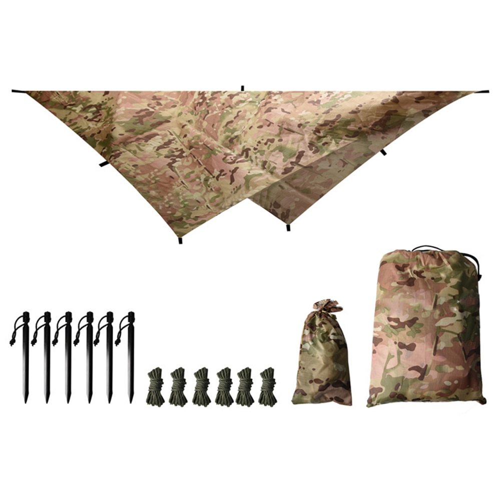 Outdoor tent parasol canopy camping tent windproof waterproof tourist awning tarpaulin awning mat forest hiking picnic accessories: Default Title